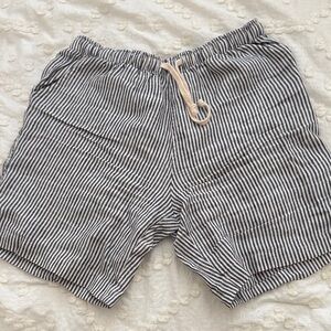 Striped Black and White Men's Shorts